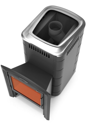 Печь для бани ПБ Тунгуска 2017 Inox Витра антрацит