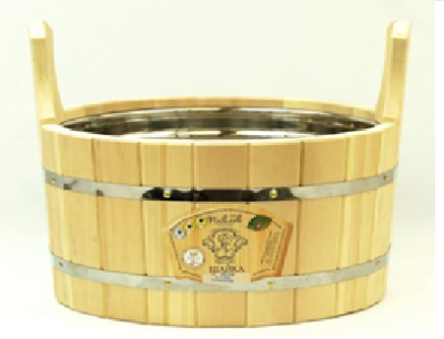 Шайка с нержавеющей вставкой 15 литров кедр