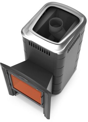 Печь для бани ПБ Тунгуска 2017 Carbon Витра антрацит